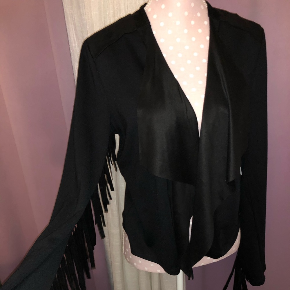 Black Fringe Light Jacket